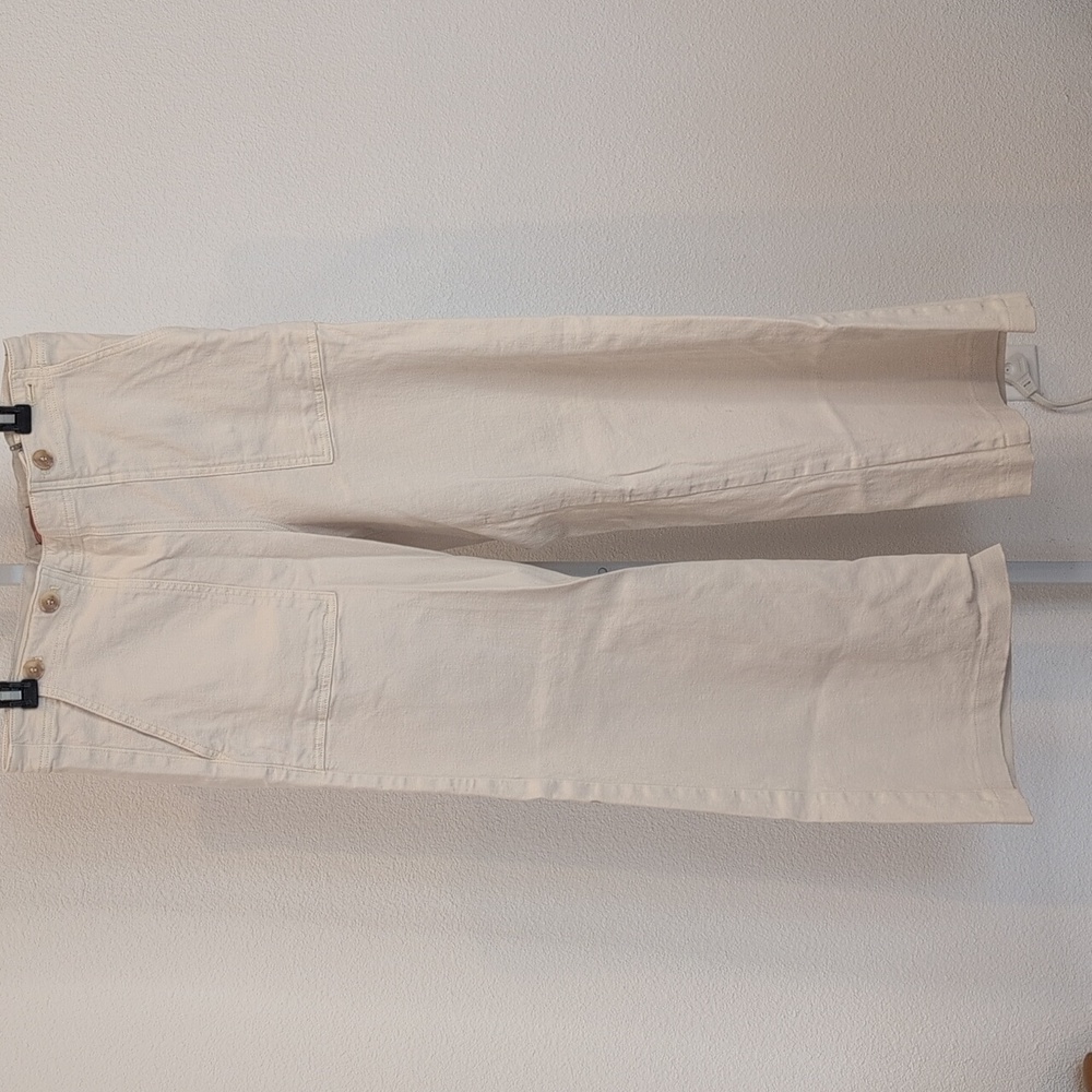 Anthropologie Pilcro Cream Wide Leg Jeans